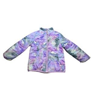 Gerry Girls Puffer Coat size XS 5/6 Purple Tie Dye Print